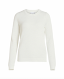 VIDALO O-NECK L/S KNIT TOP - WHITE ALYSSUM