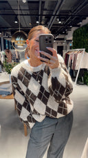 VIMONY CHECK KNIT PULLOVER /TX