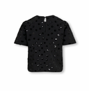 KOGNANNA  S/S SEQUIN DETAIL TOP TLR KIDS - BLACK