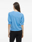 VIRIL 2/4 SLEEVE O-NECK KNIT TOP - BLISSFUL BLUE/LIGHT MELANGE