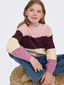 KOGSANDY L/S STRIPE PULLOVER KNT MAUVE WINE/CHALK PINK
