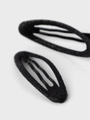 NKFACC-REDA 2P GLITTER HAIRCLIPS - SVART