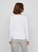 VINORA L/S O-NECK TOP - BRIGHT WHITE