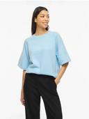 VILIGA 2/4 O-NECK KNIT TOP - NANTUCKET BREEZE