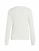 VIDALO O-NECK L/S KNIT TOP - WHITE ALYSSUM