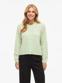 VILORY O-NECK L/S KNIT CARDIGAN - SMOKE GREEN/MELANGE