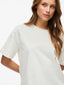 VIMONIE FLOWER EMB S/S  O-NECK SNOW WHITE EMB WHITE FLOWERS