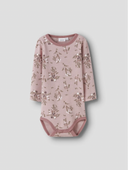 NBFWILLOW WOOL LS BODY - SHADOW GRAY/LONG FLOWER