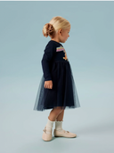 NMFJEAN BLUEY LS TULLE DRESS SKY - NAVY BLAZER