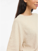 VILIGA 2/4 O-NECK KNIT TOP - BIRCH DETAIL MELANGE