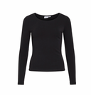 VINORA L/S O-NECK TOP - BLACK BEAUTY