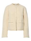 YASEMILIE LS KNIT CARDIGAN - SANDSHELL/GOLD BUTTOM