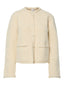 YASEMILIE LS KNIT CARDIGAN - SANDSHELL/GOLD BUTTOM