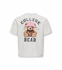 KOGBILLIE S/S LOOSE TEDDY TOP - LIGHT GREY MELANGE