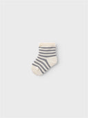 NBMELOVE STRIPE SOCK LIL SILVER FILIGREE