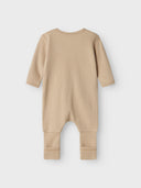 NBNNIGHTSUIT 2P ZIP FF OXFORD BEAR OXFORD TAN