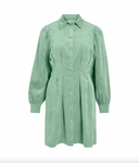 VICORDU L/S SHIRT DRESS - SMOKE GREEN