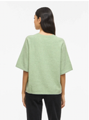 VILIGA 2/4 O-NECK KNIT TOP - SMOKE GREEN