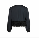 VIVEER O-NECK L/S CARDIGAN - BLACK BEAUTY