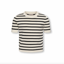 KOGFIE 2/4 PULLOVER KNT - CLOUD DANCER/STRIPES BLACK