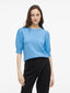 VIRIL 2/4 SLEEVE O-NECK KNIT TOP - BLISSFUL BLUE/LIGHT MELANGE