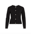 VISWAY O-NECK L/S BUTTON KNIT CARDIGAN BLACK BEAUTY