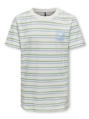 KOBAUGUST S/S STRIPE TEE JRS CLOUD DANCER