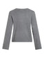 VICASSIE O-NECK L/S KNIT TOP - MEDIUM GREY MELANGE