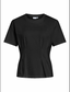 VIMONIE PLEAT O-NECK S/S TOP - BLACK BEAUTY