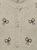 KOGCODY L/S O-NECK BOW CARDIGAN KNT - PUMICE STONE