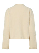 YASEMILIE LS KNIT CARDIGAN - SANDSHELL/GOLD BUTTOM