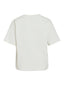 VIMONIE FLOWER EMB S/S  O-NECK SNOW WHITE EMB WHITE FLOWERS