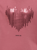 KOGBELINDA LIFE L/S REG GLITTER SWT KIDS - ROSE WINE HEART