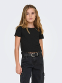 KOGNELLA S/S O-NECK TOP JRS - BLACK
