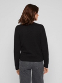 VIDALO O-NECK L/S KNIT TOP -BLACK