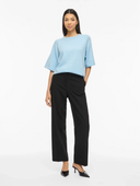 VILIGA 2/4 O-NECK KNIT TOP - NANTUCKET BREEZE
