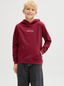 JORNORREBRO EMB SWEAT HOOD JNR - TIBETAN RED