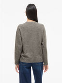 VILIGA L/S O-NECK KNIT TOP - FALCON/MELANGE