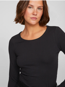 VINORA L/S O-NECK TOP - BLACK BEAUTY
