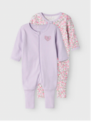 NBFNIGHTSUIT 2P ZIP PETIT FLOWER PASTEL LILAC