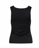 VIKENZA  U-NECK S/L TANK TOP - BLACK