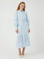 YASVIPS LS LONG SHIRT DRESS CLEAR SKY VIPS PRINT