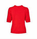 YASLENA SS KNIT PULLOVER - FIERY RED