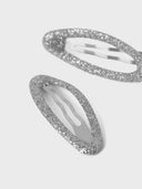 NKFACC-REDA 2P GLITTER HAIRCLIPS - SILVER