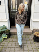 VISIMBA L/S SHORT JACKET - BLACK BEAUTY/LEOPARD