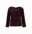 VIFAITH BOAT NECK L/S SEQUIN TOP - FIG