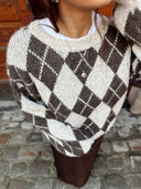 VIMONY CHECK KNIT PULLOVER /TX