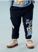 NMMJARED BLUEY NREG SWE PANTS UNB SKY - NAVY BLAZER