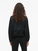 VIVEER O-NECK L/S CARDIGAN - BLACK BEAUTY