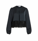 VIVEER O-NECK L/S CARDIGAN - BLACK BEAUTY